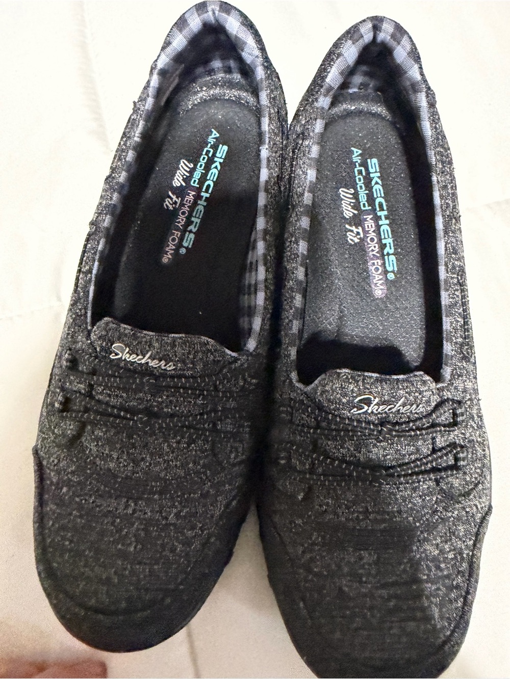Skechers Women’s Black Slip-On Memory Foam Loafers